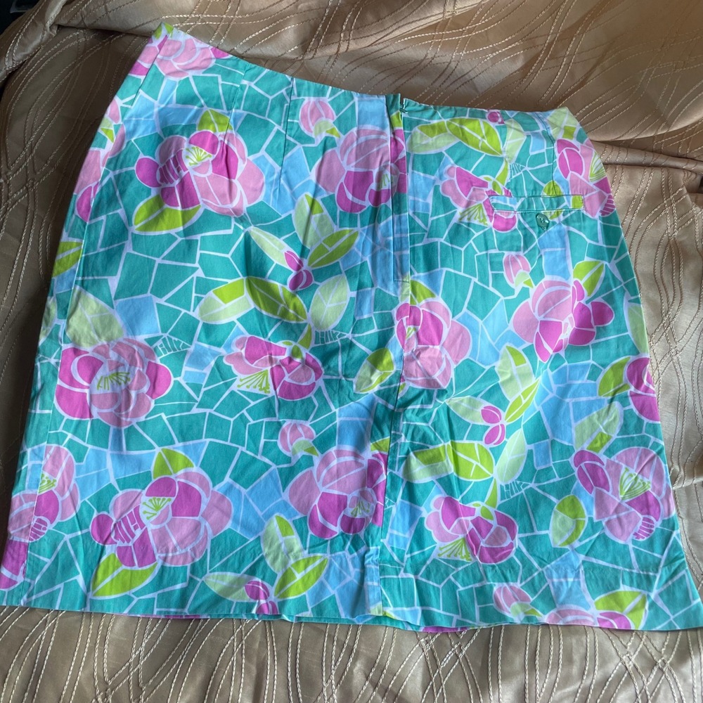 Lilly Pulitzer Cote d'azure lined Mini Skirt Colorful‎ Cotton Blend Casual sz 10 - Picture 2 of 10